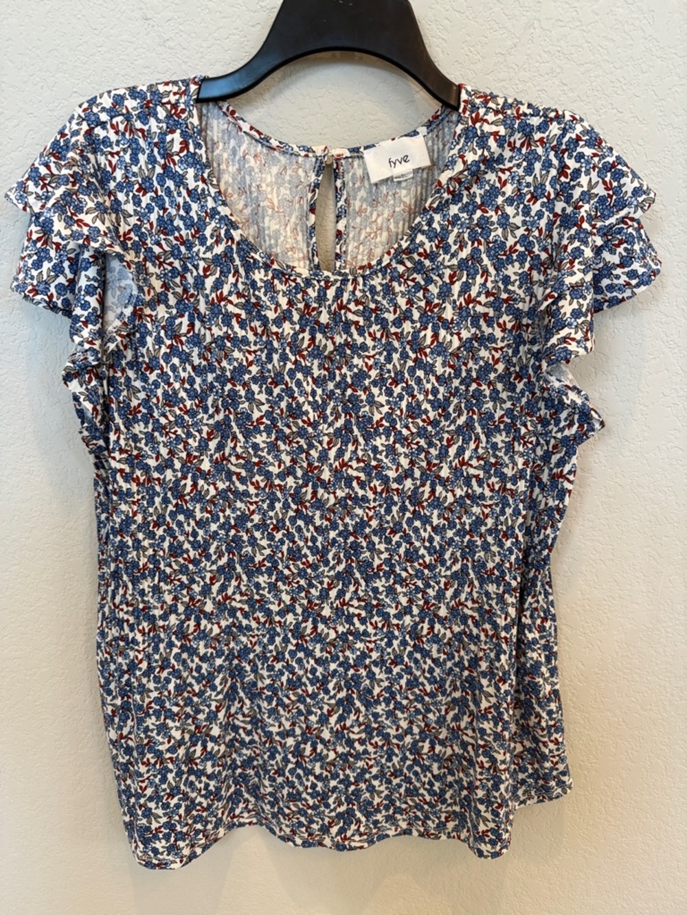 Floral Ruffle Sleeve Top